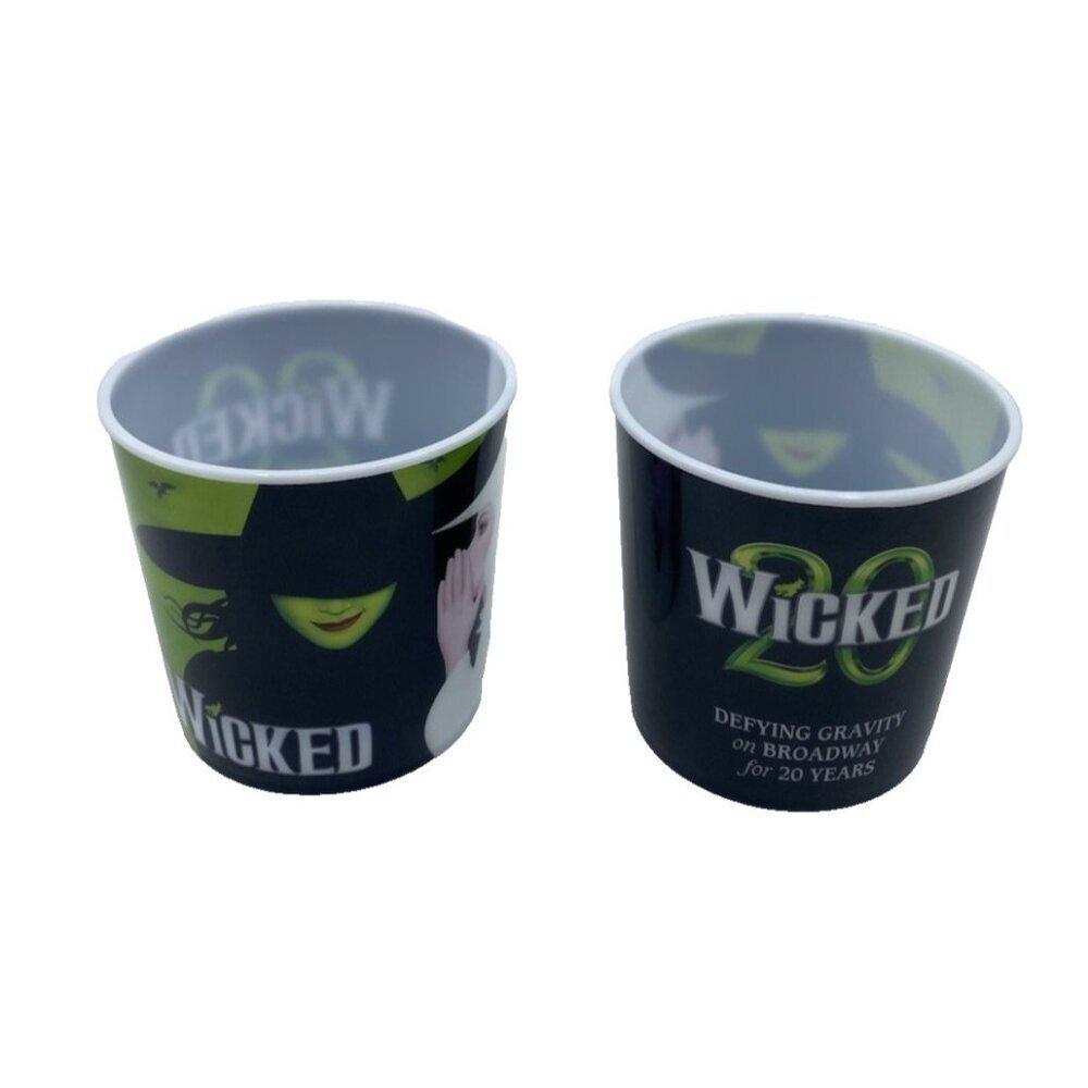 Wicked The Musical Souvenir Plastic Cup Tumbler 10 oz Lot of 2 Broadway Souvenir